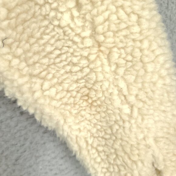 Levis Jacket Womens Xs Sherpa Snap Up Cream White Pockets - Picture 11 of 11